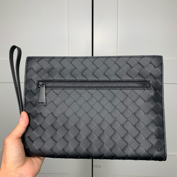 Bottega Veneta Intrecciato Leather Black Document CaseCondition: Brand new, neve - Picture 2 of 16